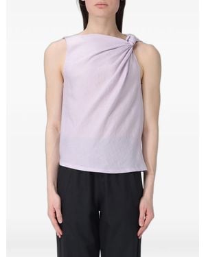 Tela Draped Knot-Detail Blouse - White