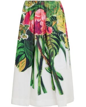 Marni Gonna Midi A Fiori - Verde