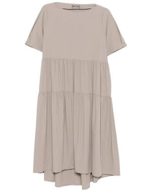 Herno Gestuftes Kleid Mit Kurzen Ärmeln - Grau