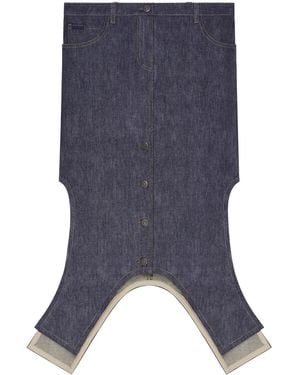 Courreges Inverted Denim Midi Skirt - Blue