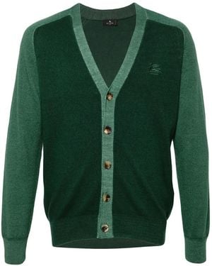 Etro Pegaso-Embroidered Cardigan - Grün