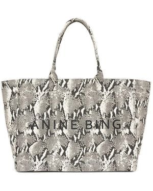 Anine Bing Leo Canvas Tote - White