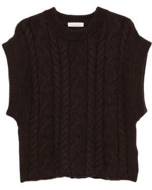 Liviana Conti Cable-Knit Vest - Black