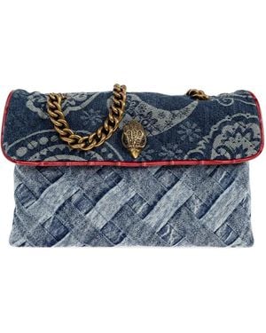 Kurt Geiger Kensington Paisley-Print Chain Shoulder Bag - Blue