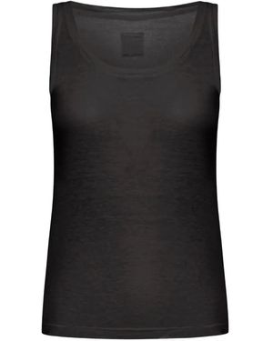 120% Lino Scoop-Neck Linen Top - Black