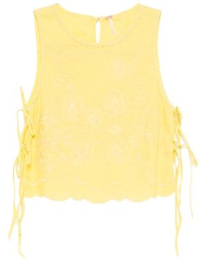 Free People Ausgeblichenes Gardens Tanktop - Gelb