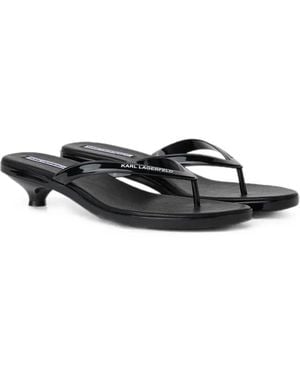 KARL LAGERFELD Jelly Heeled Sandals - White