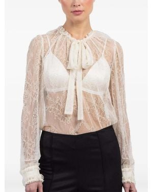 Ulla Johnson Iliana Lace Tie-Detail Blouse - Natural