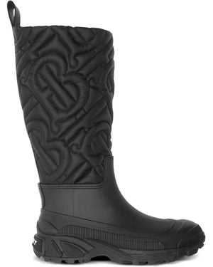 Burberry Rotherfield Quilted Rain Boots - Black