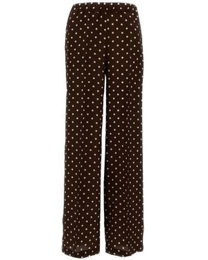 P.A.R.O.S.H. Polka-Dot Wide-Leg Trousers - Brown