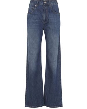 Brunello Cucinelli Five-Pocket Wide-Leg Jeans - Blue
