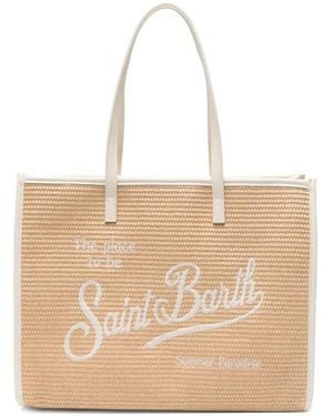 MC2 Saint Barth Vivian Logo-Embroidered Tote Bag - Natural