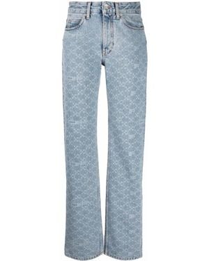 Off-White c/o Virgil Abloh Monogram-print Straight Leg Jeans - Blue