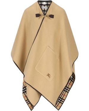 Burberry Cape À Carreaux - Neutre
