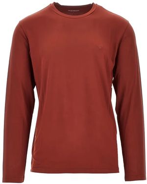 EA7 Logo-Print Long-Sleeve T-Shirt - Red