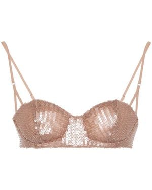 GIUSEPPE DI MORABITO Sequin-Embellished Bra Top - Pink