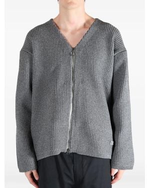 Nanamica Ribbed-Knit Zip-Up Cardigan - Grey