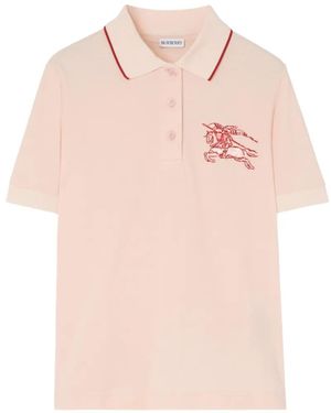 Burberry Heart Knight Cotton Polo Shirt - Pink