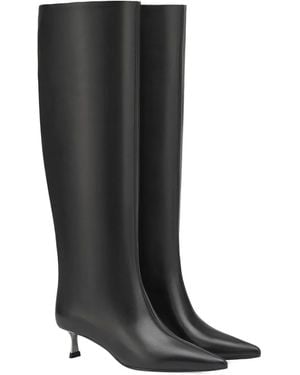 POTAMY Leather Knee-High Boots - Black