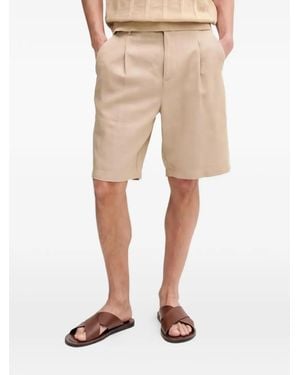 Benetton Check-Pattern Chino Shorts - Natural