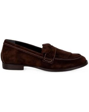 Napoleoni Mocassins Bicea En Daim À Franges - Brown