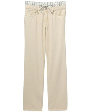 Rag & Bone Striped-Waist Pants - White