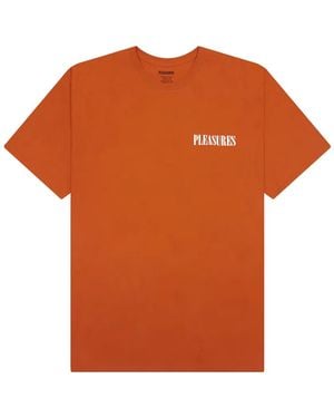 Pleasures Logo-Print T-Shirt - Orange