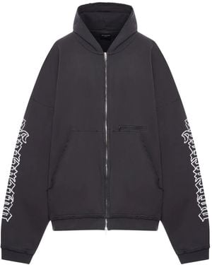 Balenciaga Hoodie À Effet Usé - Bleu