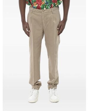 Incotex Pleated Tapered Trousers - Natural