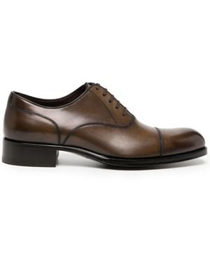 Tom Ford Elkan Leather Lace-up Shoes - Brown