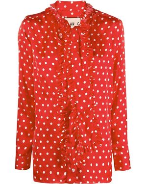 Plan C Gepunktete Bluse - Rot