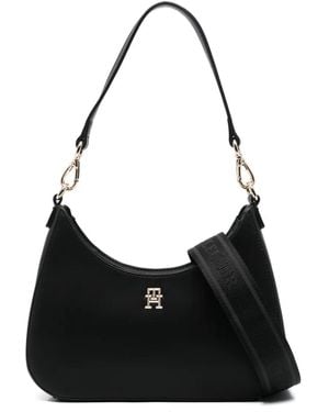 Tommy Hilfiger ロゴテープ ショルダーバッグ - ブラック