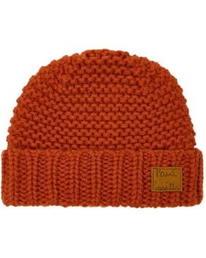 Paul Smith Knitted Patch Hat - Orange