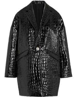 Giambattista Valli Cappotto Con Effetto Coccodrillo - Nero