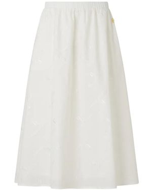 Conte Of Florence Elastic-Waistband Midi Skirt - White