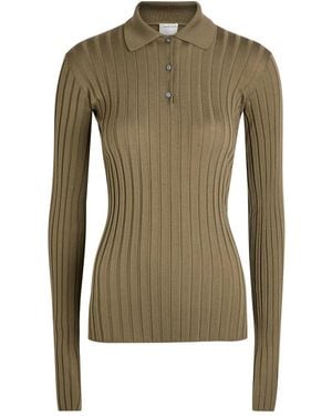 Calvin Klein Ribbed Polo Top - Green