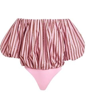 Essentiel Antwerp Striped Embellished Blouse - Red