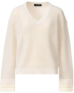 Fabiana Filippi V-Neck Long-Sleeve Jumper - White