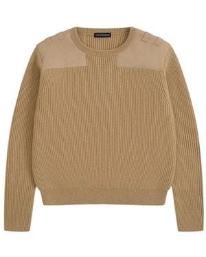 Gosha Rubchinskiy Ribbed-Knit Elbow-Patch Jumper - Natural