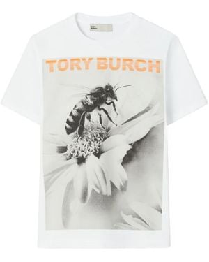 Tory Burch T-Shirt Met Bijenprint - Wit