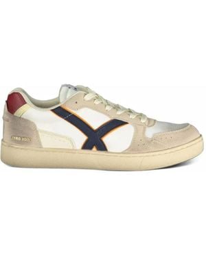 Gas Logo-Patch Paneled Sneakers - Natural
