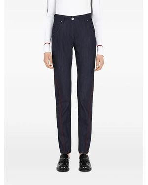 Ferragamo Pantaloni Con Cuciture A Contrasto - Blu