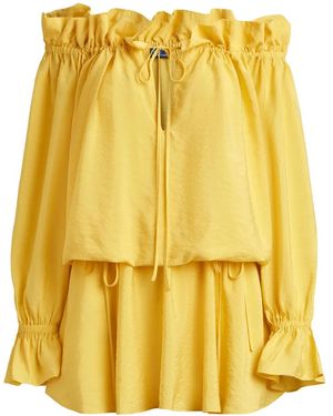 Polo Ralph Lauren Ruffled Long-Sleeved Dress - Yellow