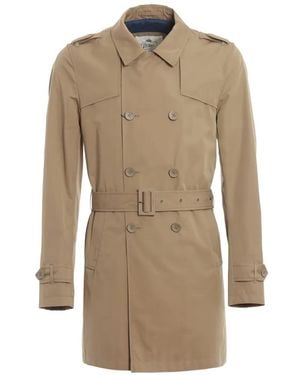 Herno Double-Breasted Belted Coat - Natural