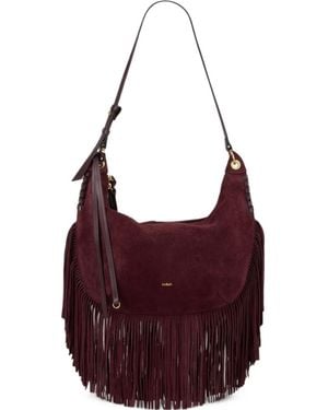 Ba&sh Bolso De Hombro De Ante Con Flecos - Morado