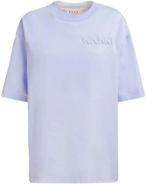 Marni Logo Embossed T-Shirt - Blue