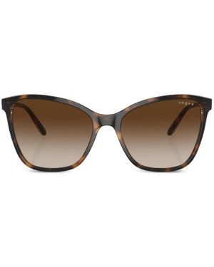 Vogue Eyewear Tortoiseshell-Effect Cat-Eye Sunglasses - Brown