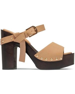 Bernardo Luxor Studded Buckle Sandals - White