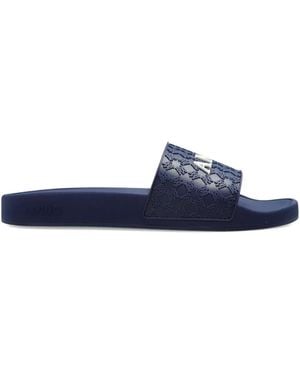Amiri Pattern Logo-Detail Slides - Blue