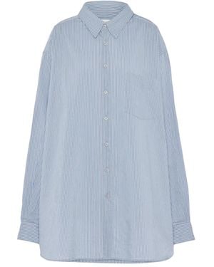 Maison Margiela Striped Long-Sleeved Shirt - Blue